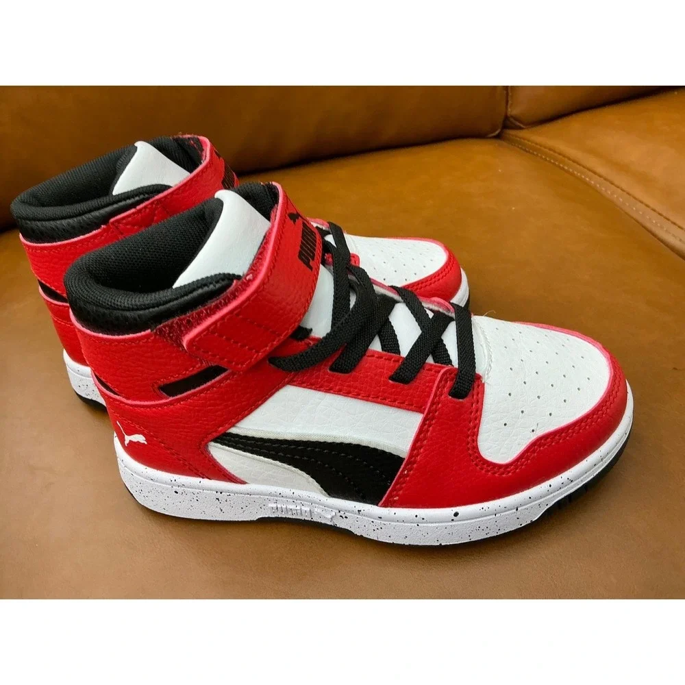 Puma Rebound Layup RCL Elvtd‎ V PS Kids 12C Red White Black Excellent High Top